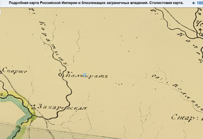 Река Каратыш на карте 1816 года